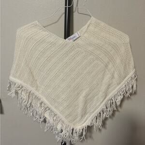 Kids Cream Cape with Fringe